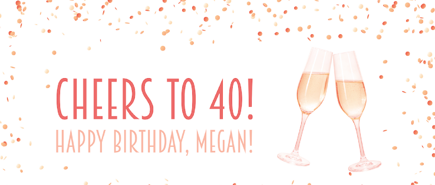 birthday banner with confetti