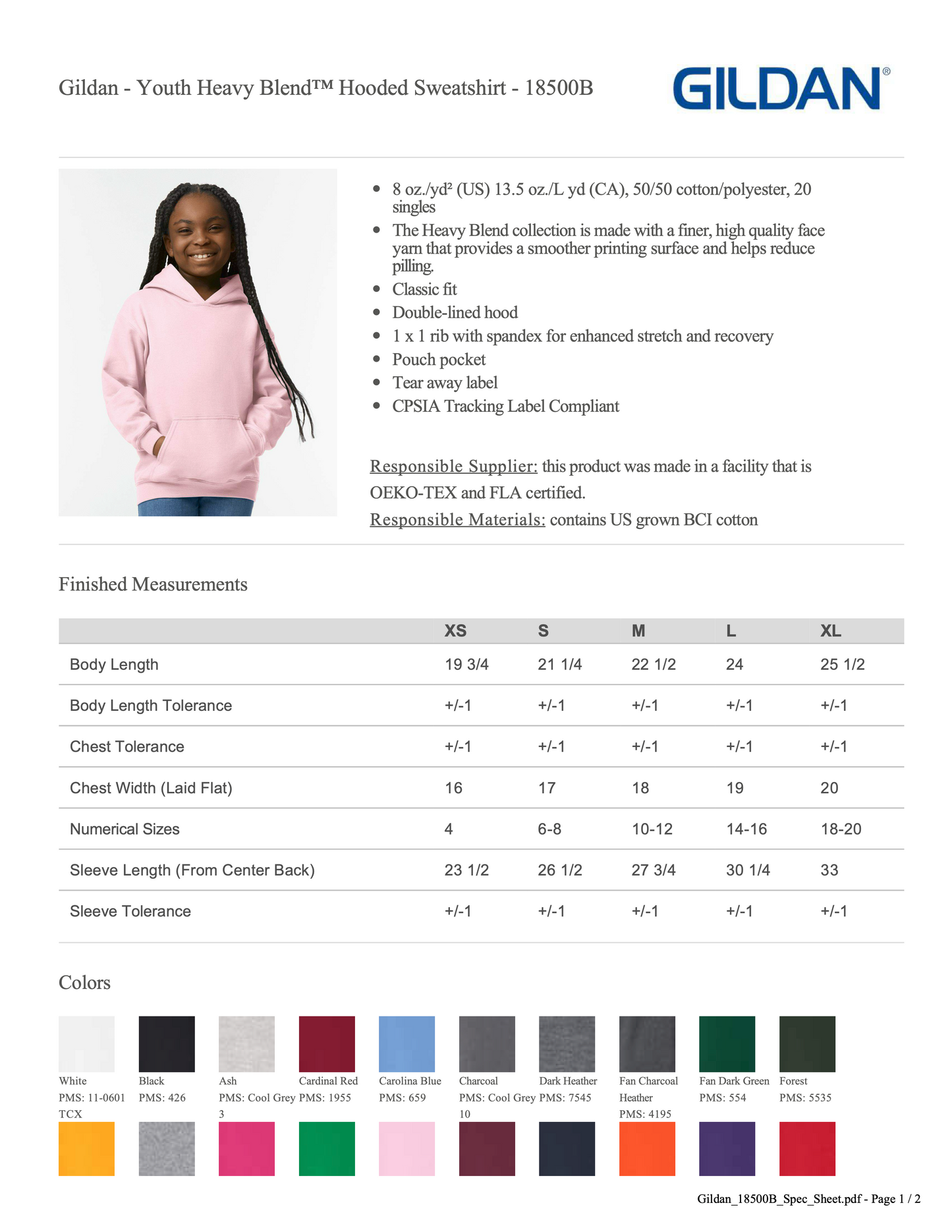 Gildan Youth Heavy Blend™ Hooded Sweatshirt