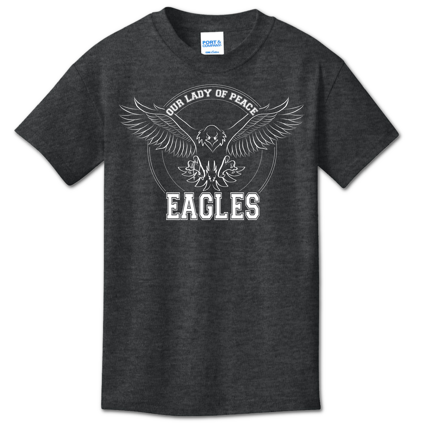 Port & Co® Youth Core Cotton Tee w/ Full Eagle