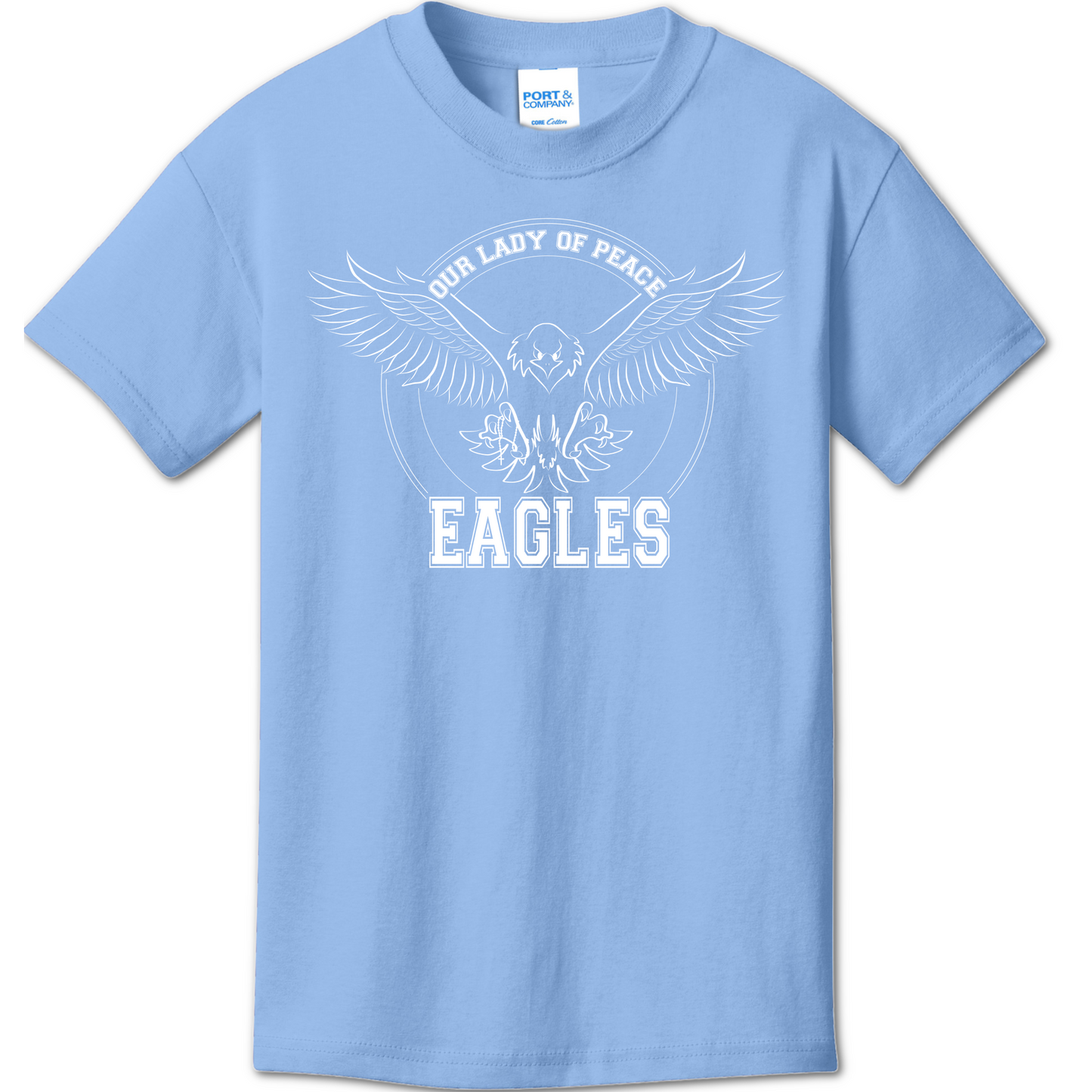 Port & Co® Youth Core Cotton Tee w/ Full Eagle