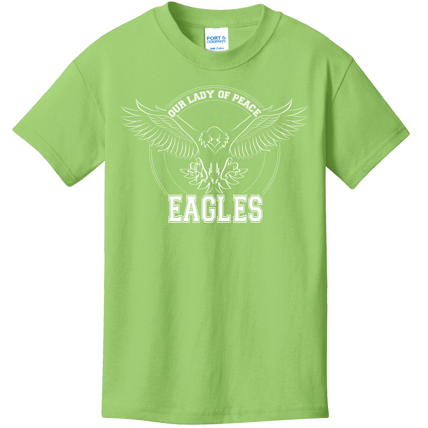 Port & Co® Youth Core Cotton Tee w/ Full Eagle